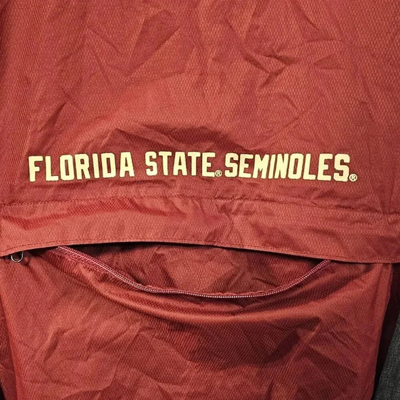 Champion Florida State Jacket Mens M Garnet Gray FSU Hoodie Windbreaker EUC - Picture 6 of 8